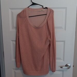 Faded Glory Soft Pink V-Neck Knit Sweater